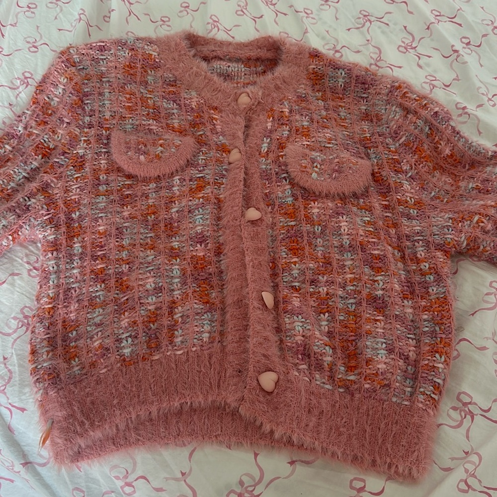 Multicolor Heart Cardigan